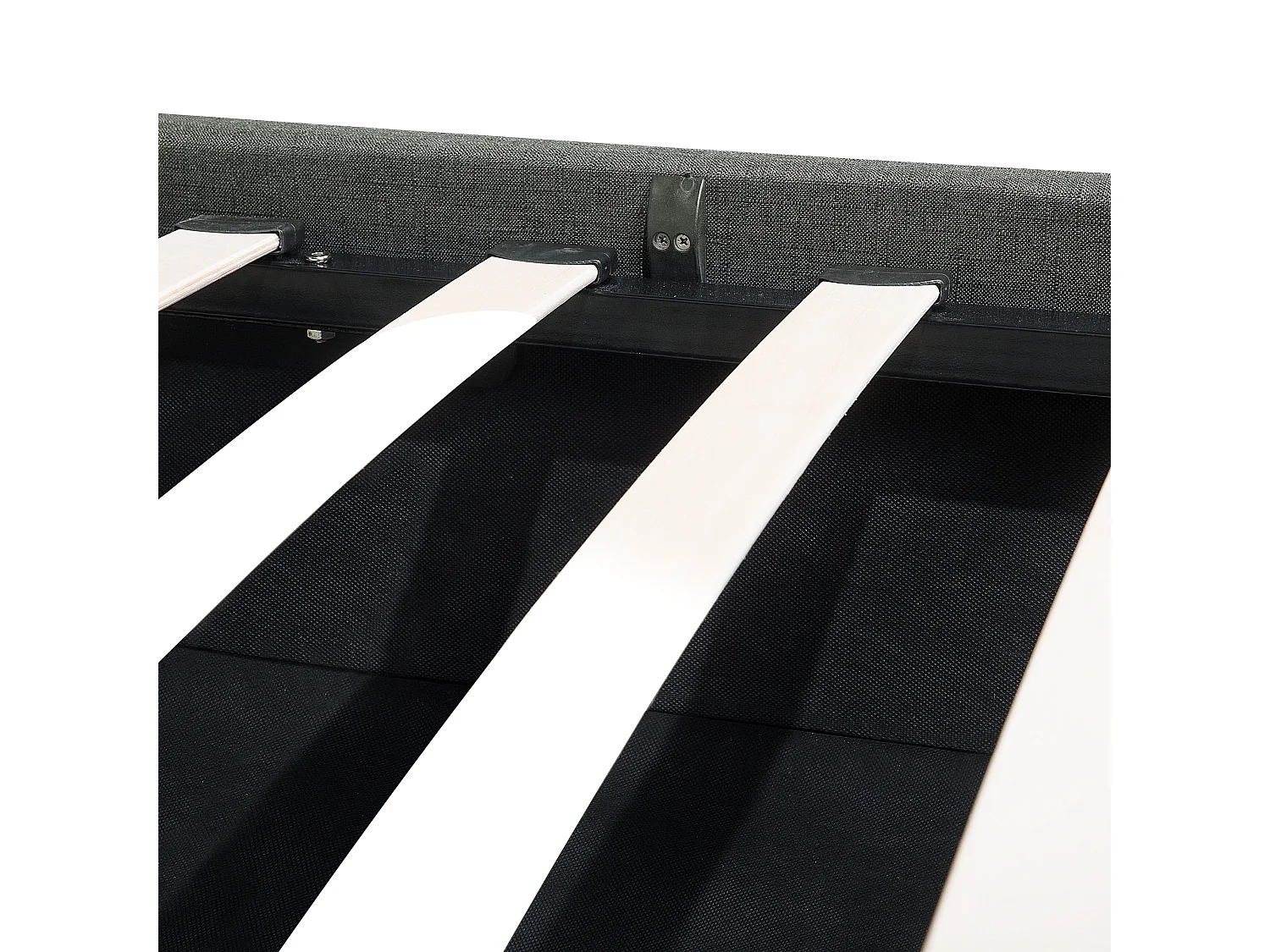 Cama con almacenaje Tela RENNES 140 x 200 cm Gris oscuro