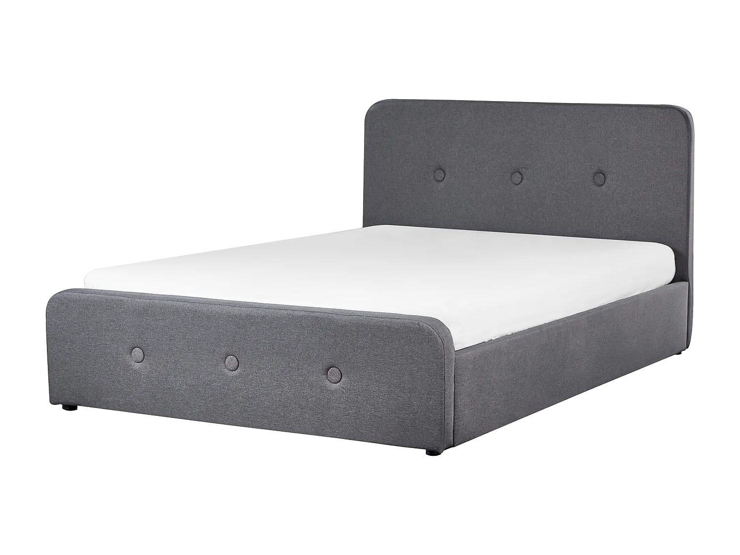 Letto con ottomano Tessuto RENNES 140 x 200 cm Grigio scuro