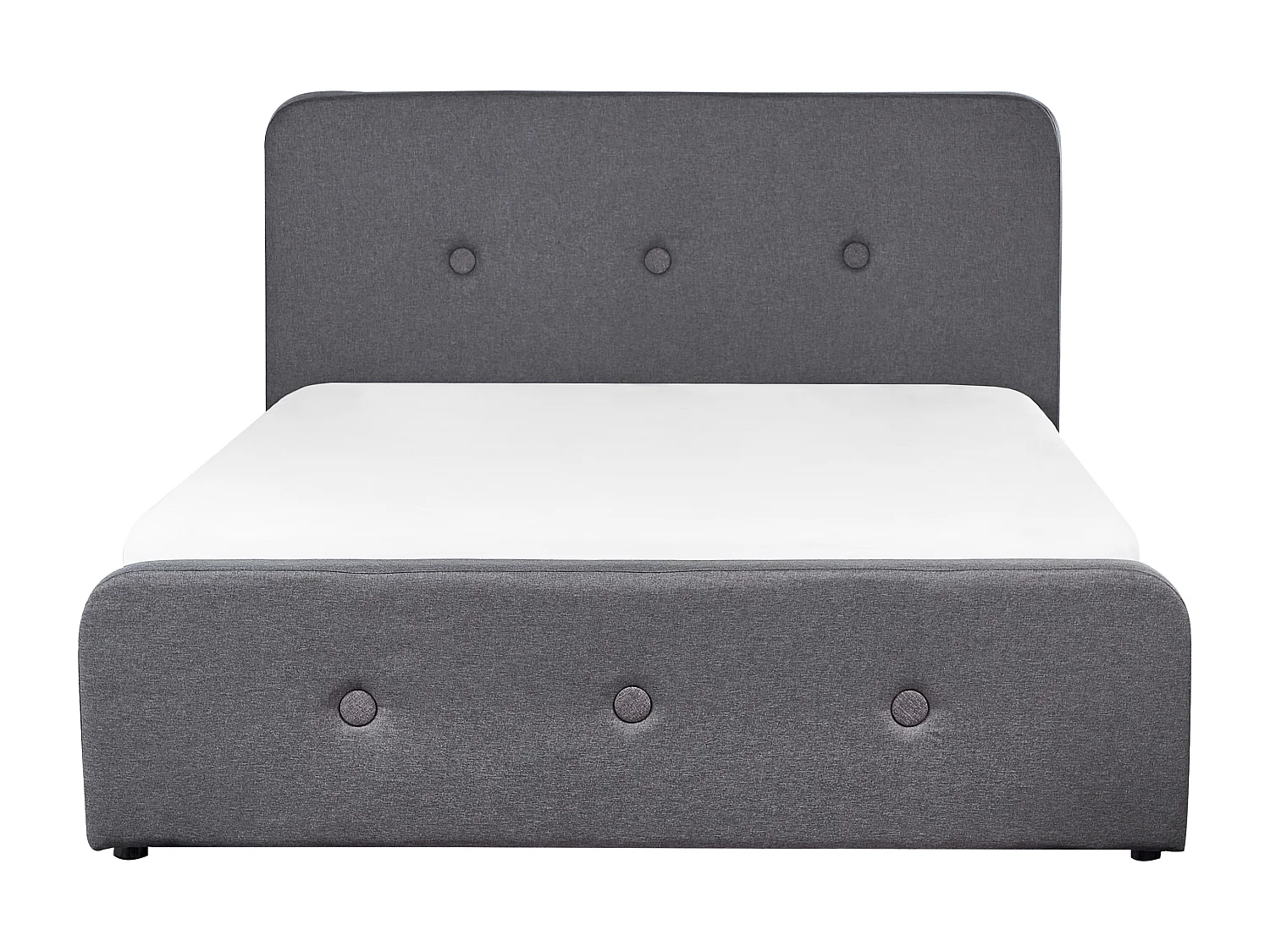 Letto con ottomano Tessuto RENNES 140 x 200 cm Grigio scuro