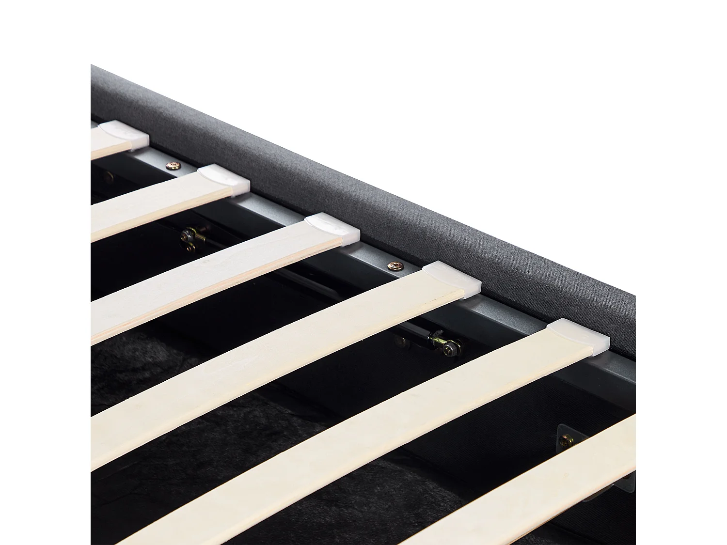 Letto con ottomano Tessuto RENNES 140 x 200 cm Grigio scuro