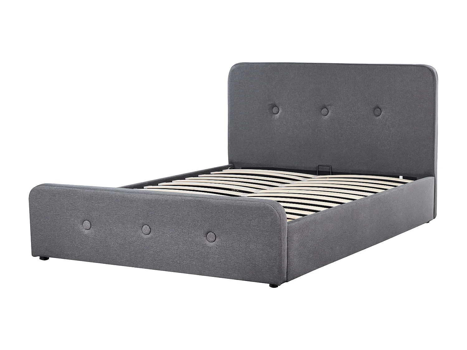 Letto con ottomano Tessuto RENNES 140 x 200 cm Grigio scuro