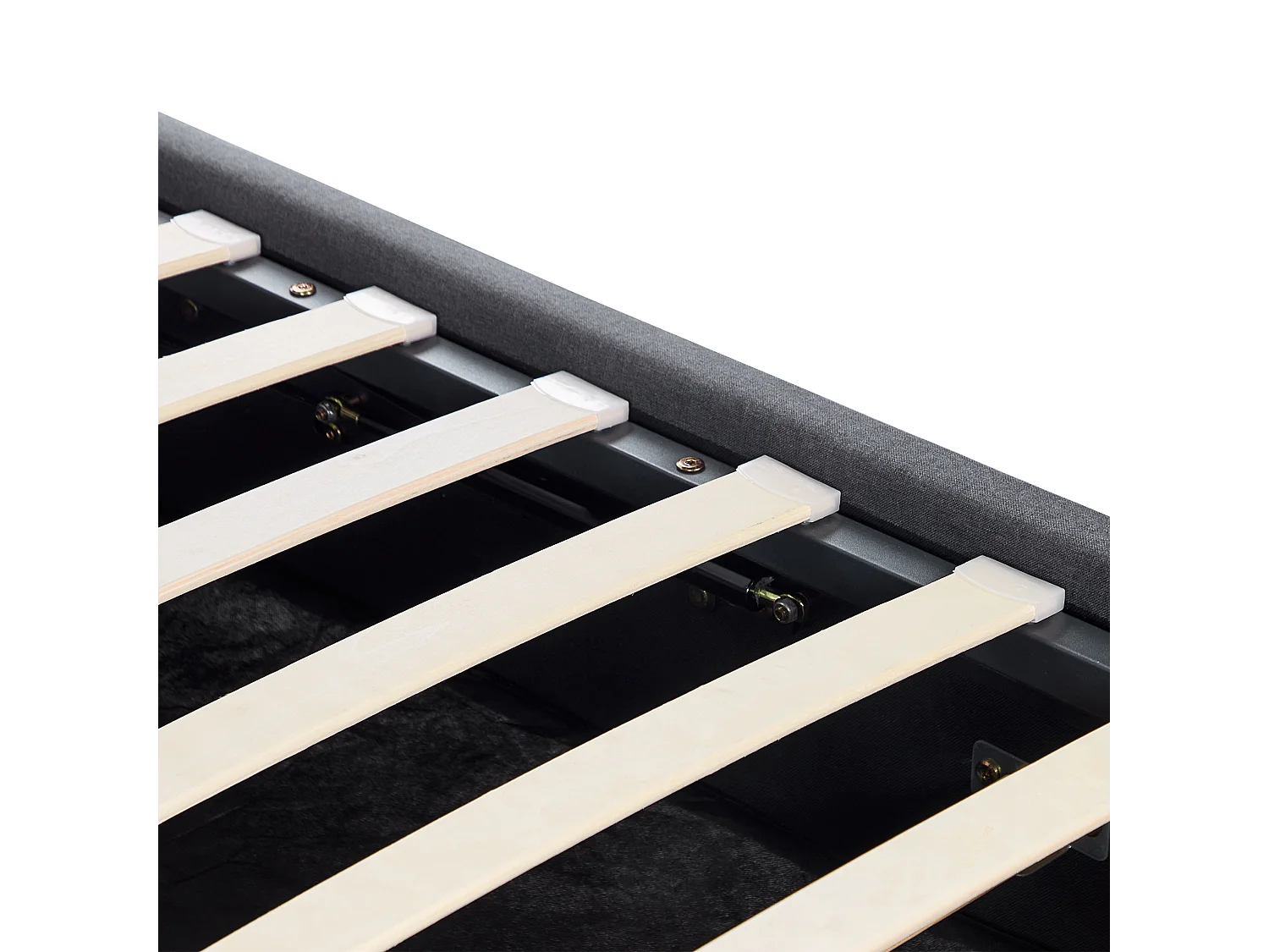 Letto con ottomano Tessuto RENNES 140 x 200 cm Grigio scuro