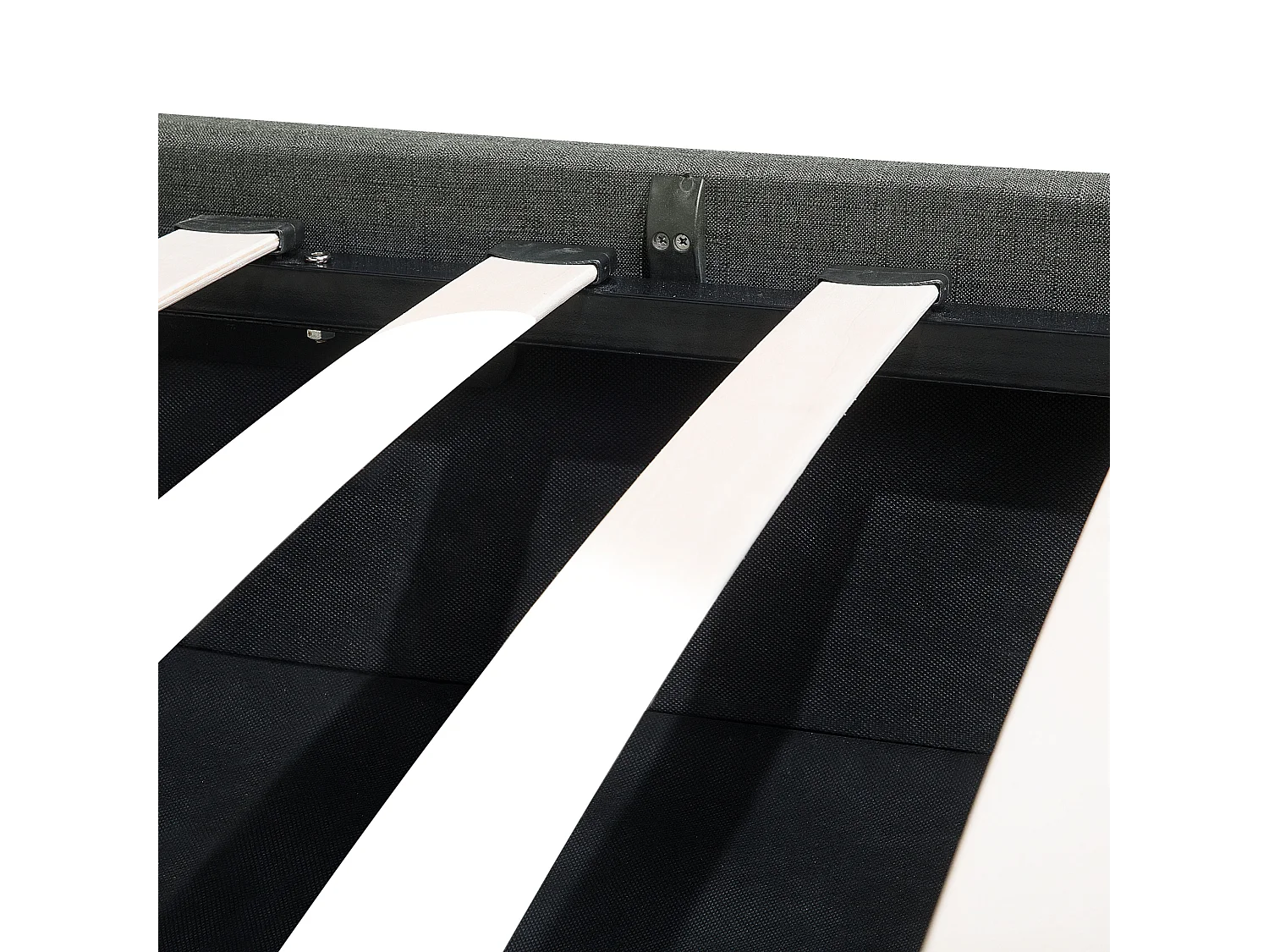 Letto con ottomano Tessuto RENNES 140 x 200 cm Grigio scuro