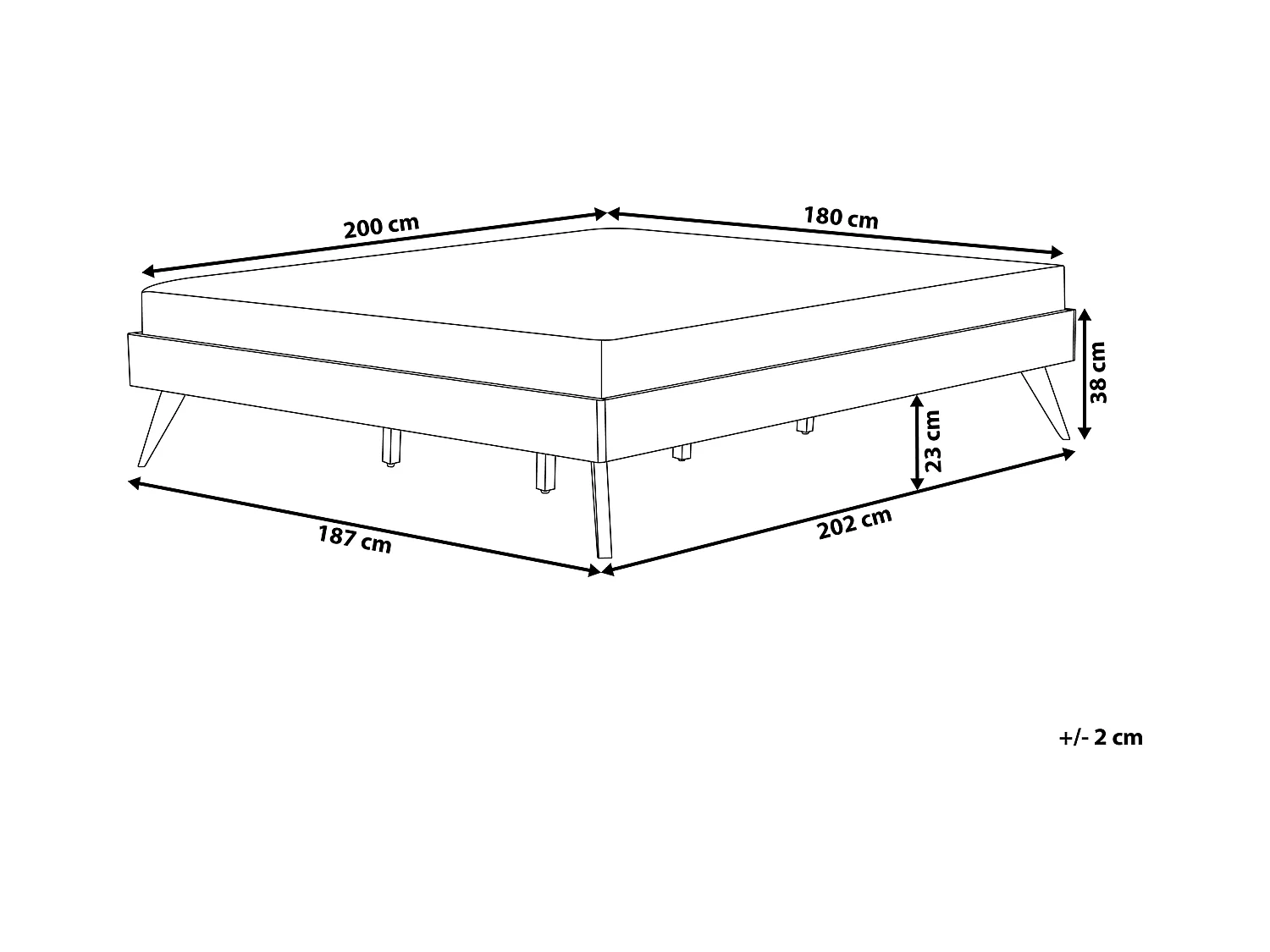 Bed zonder hoofdbord BERRIC 180 x 200 cm Donker essenhout