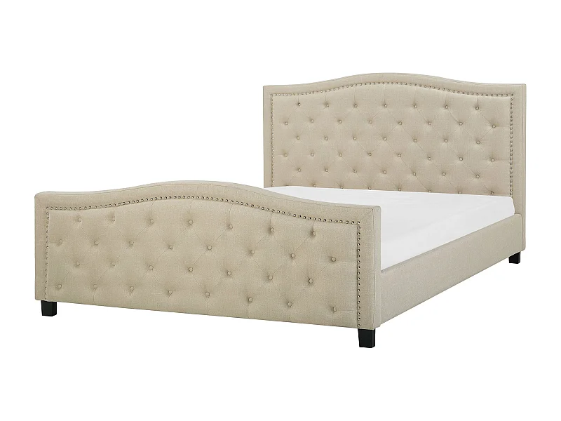 Letto Tessuto AUREL 180 x 200 cm Beige