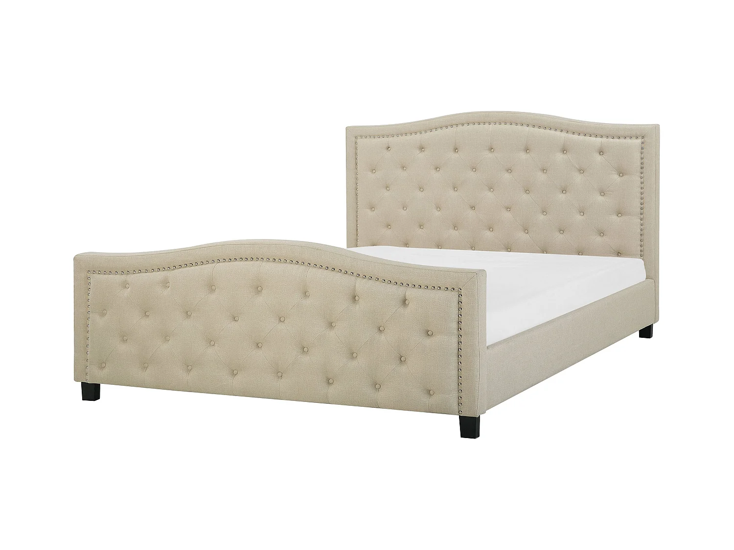 Lit avec sommier Tissu AUREL 180 x 200 cm Beige