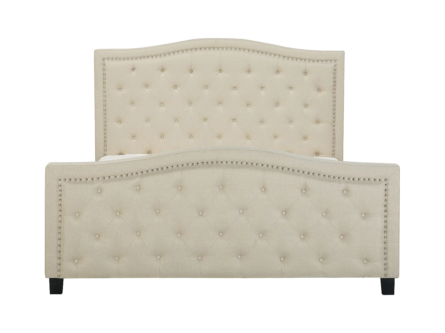 Lit avec sommier Tissu AUREL 180 x 200 cm Beige