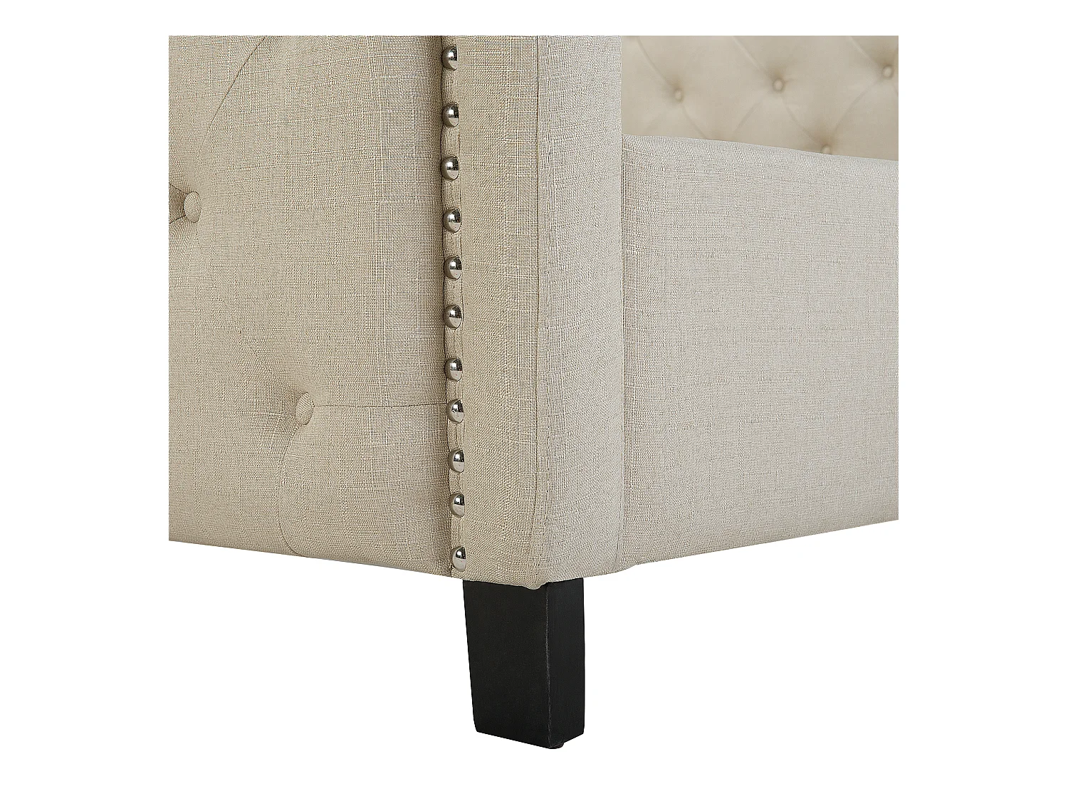 Lit avec sommier Tissu AUREL 180 x 200 cm Beige