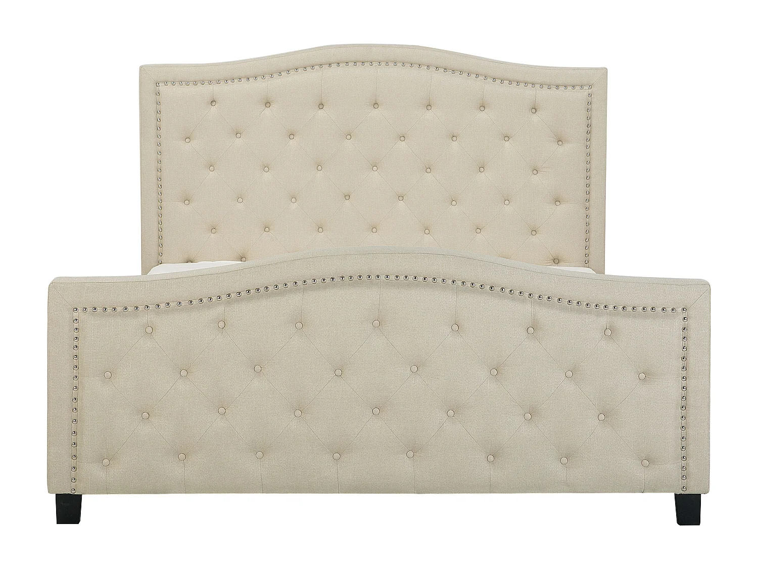 Lit avec sommier Tissu AUREL 180 x 200 cm Beige