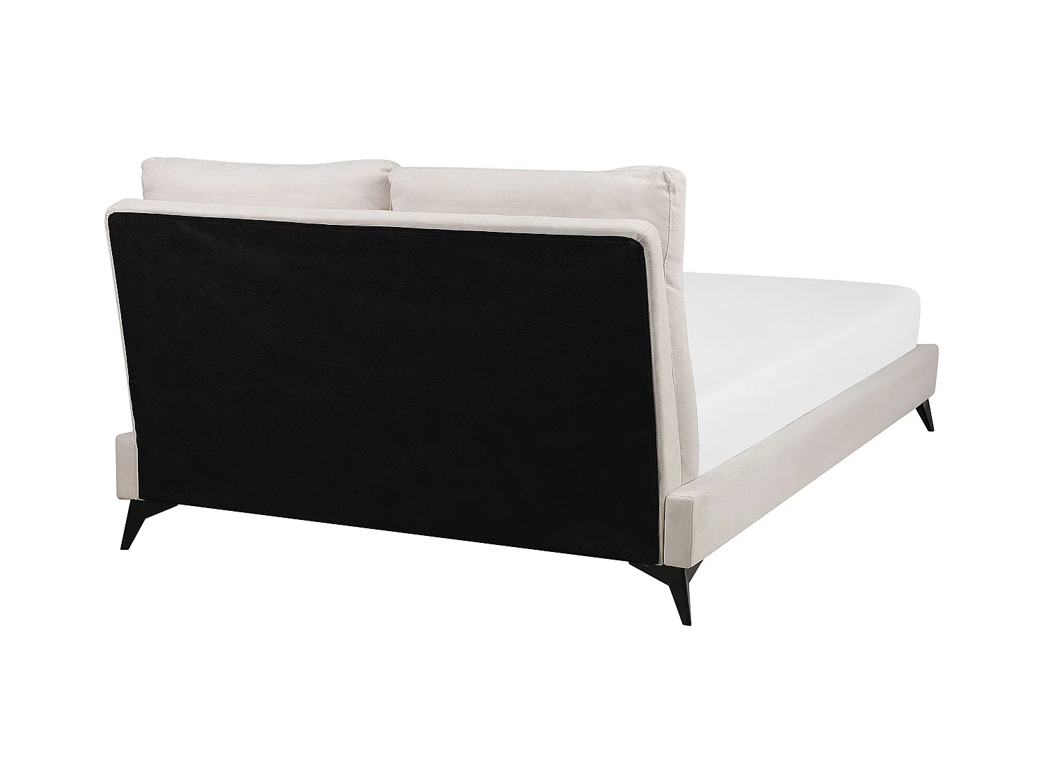 Elegantes Polsterbett in Beige Leinenoptik mit Lattenrost 160 x 200 cm Melle