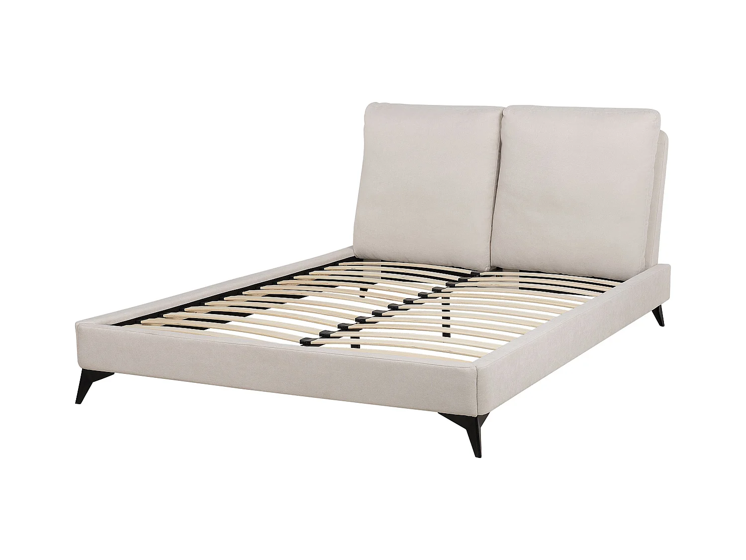Elegantes Polsterbett in Beige Leinenoptik mit Lattenrost 160 x 200 cm Melle