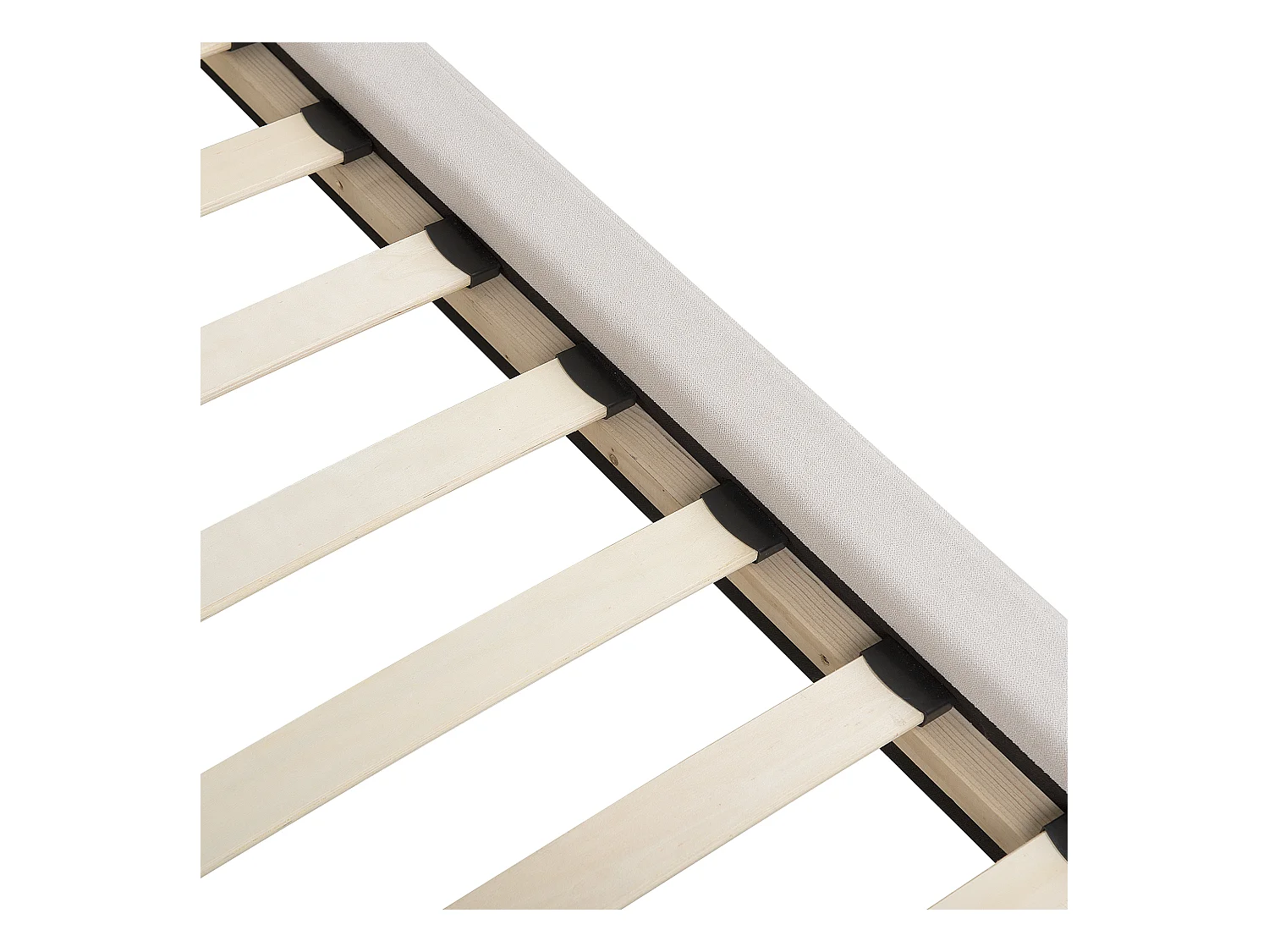 Elegantes Polsterbett in Beige Leinenoptik mit Lattenrost 160 x 200 cm Melle