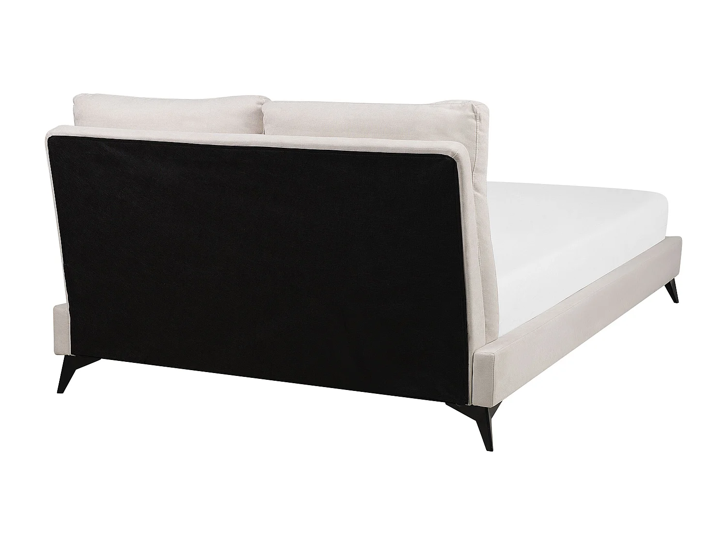 Lit avec sommier Tissu chenille MELLE 160 x 200 cm Beige clair