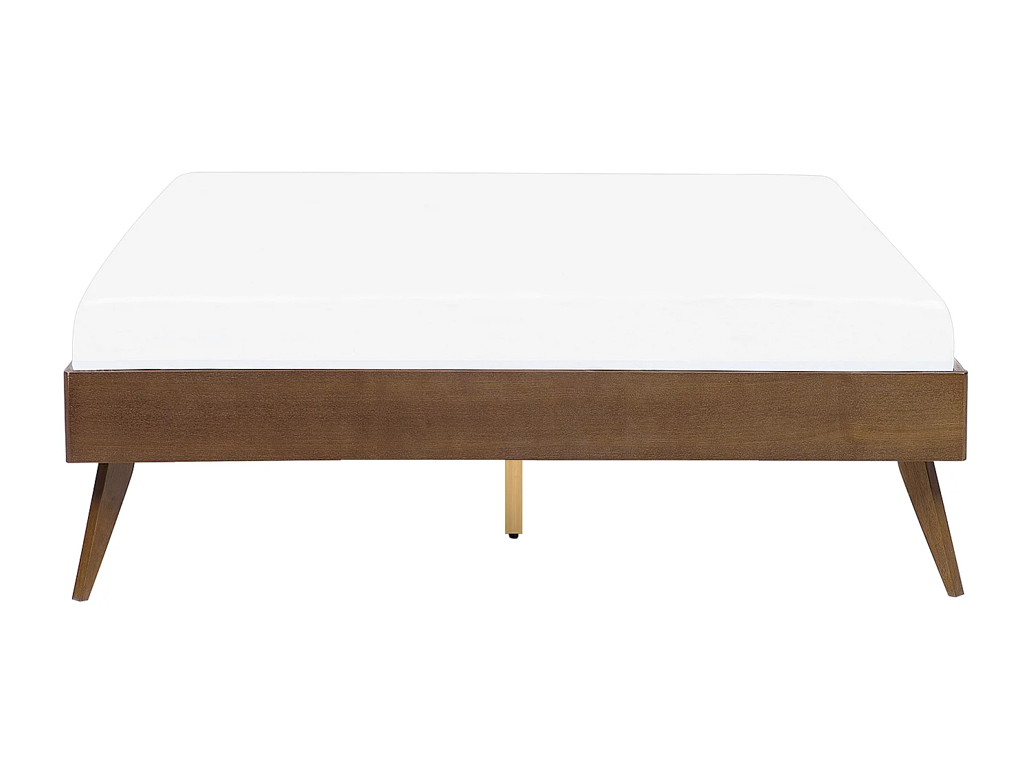 Bett mit hohen Beinen Lattenrost 140 x 200 cm Holzoptik dunkelbraun Berric