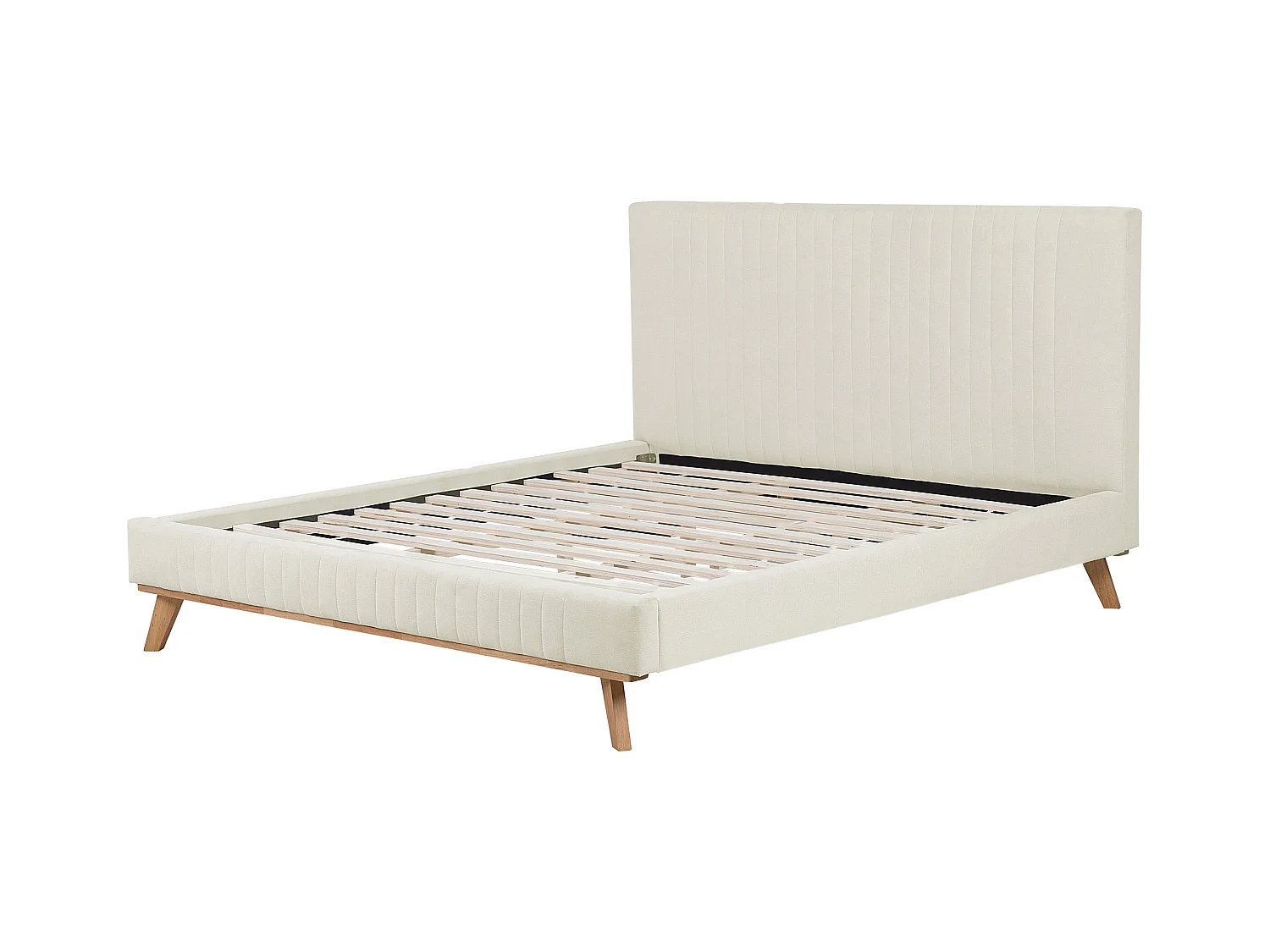 Designer Polsterbett beige 160 x 200 cm Stoffbett Doppelbett Talence