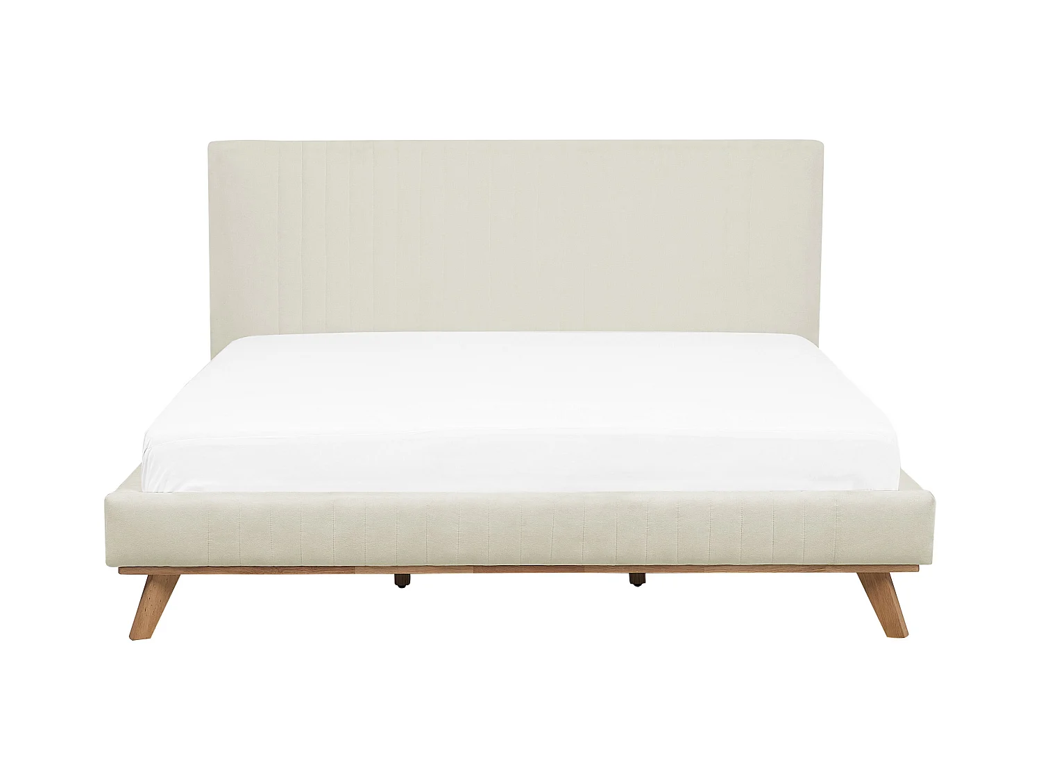 Designer Polsterbett beige 160 x 200 cm Stoffbett Doppelbett Talence