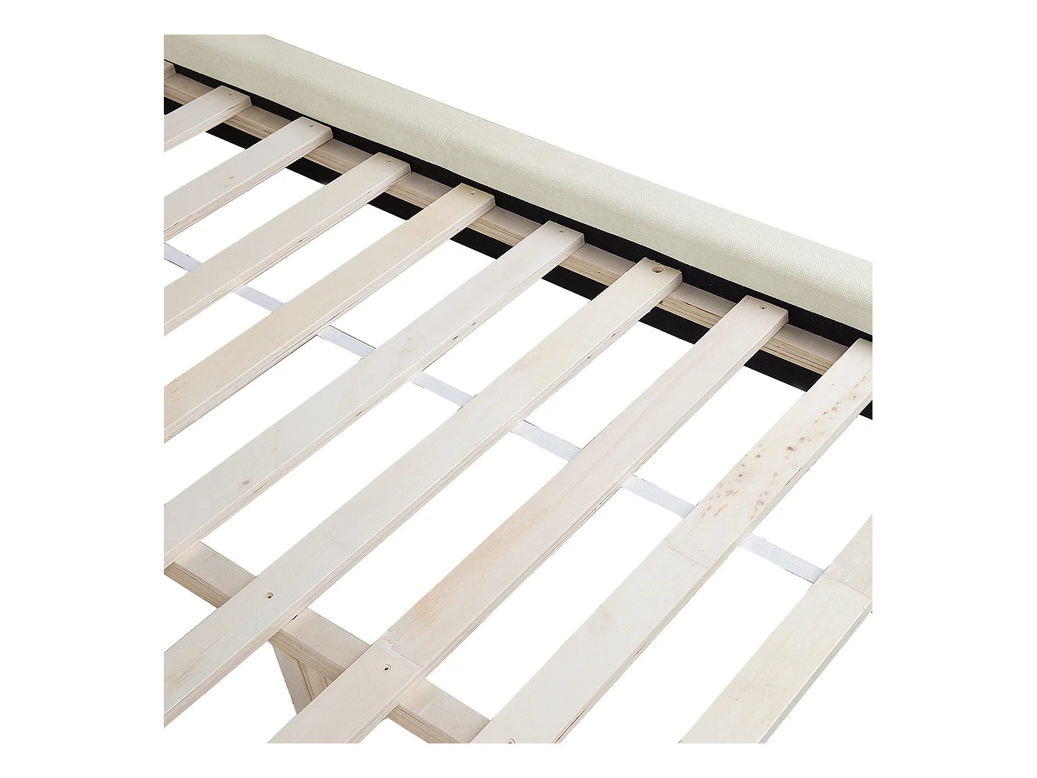 Designer Polsterbett beige 160 x 200 cm Stoffbett Doppelbett Talence