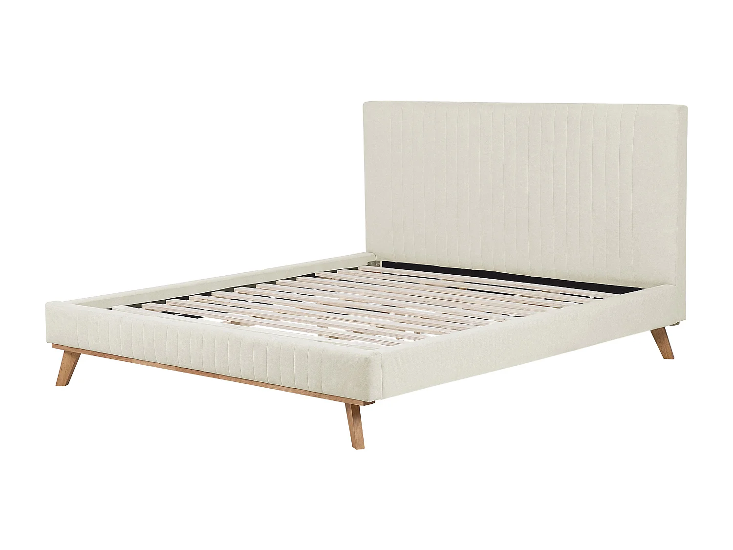 Designer Polsterbett beige 160 x 200 cm Stoffbett Doppelbett Talence