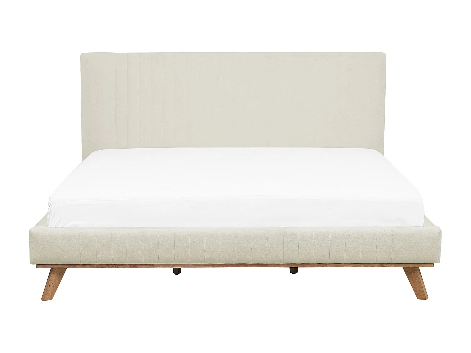 Cama Chenille TALENCE 160 x 200 cm Creme claro