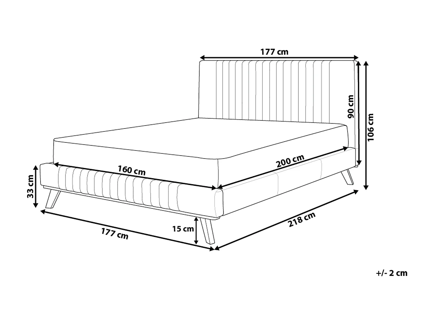 Letto Ciniglia TALENCE 160 x 200 cm Beige chiaro