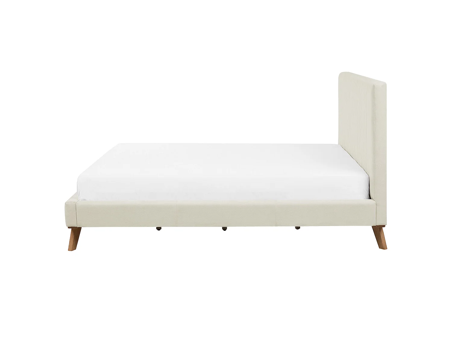 Säng med lamellram Chenille TALENCE 160 x 200 cm Ljusbeige
