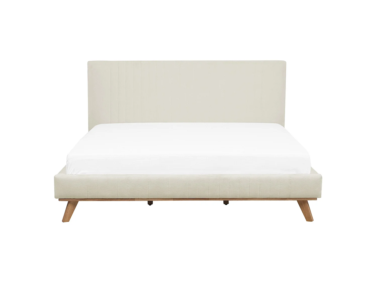 Säng med lamellram Chenille TALENCE 160 x 200 cm Ljusbeige