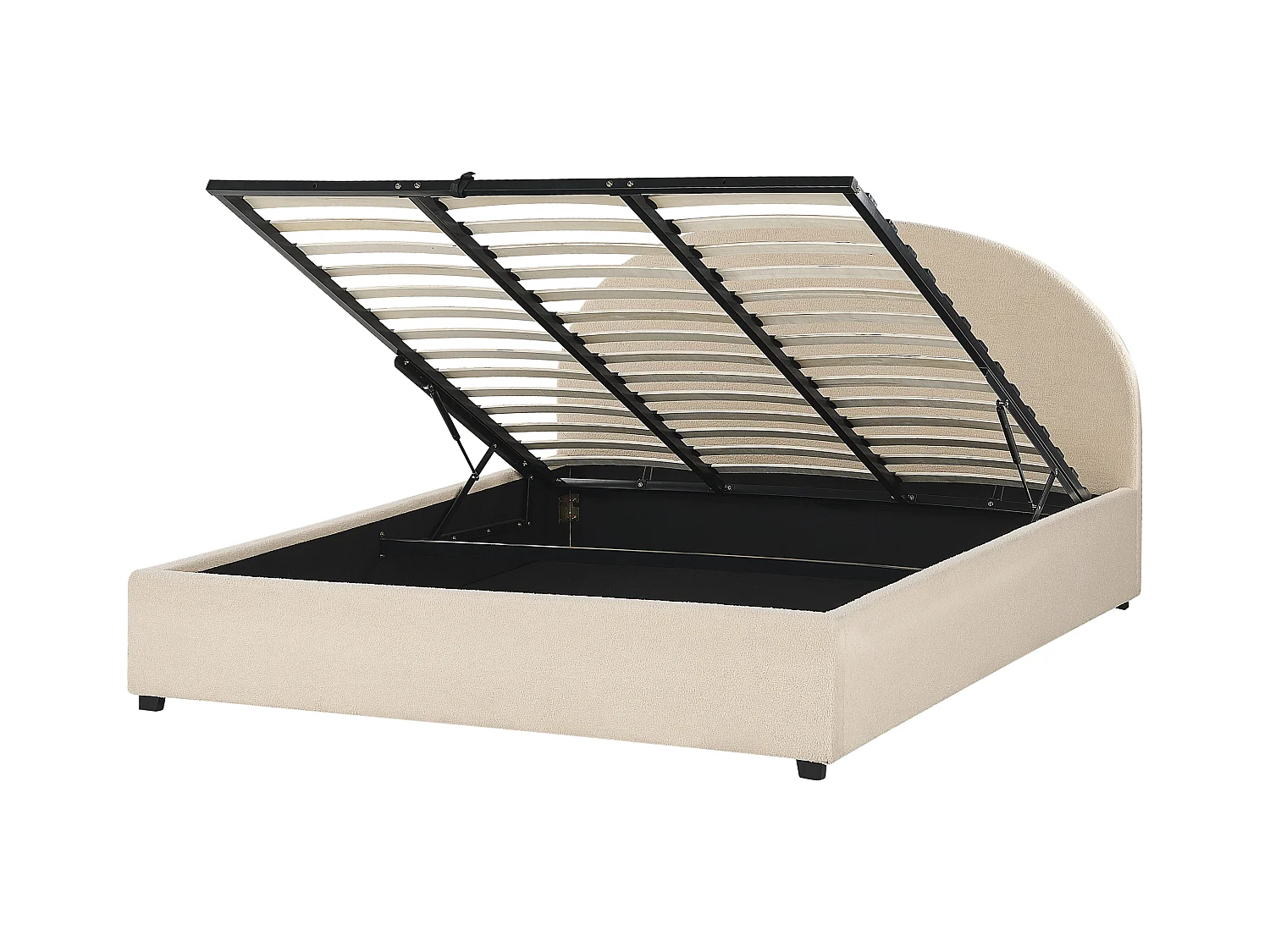 Bed met opbergruimte Bouclé VAUCLUSE 180 x 200 cm Beige