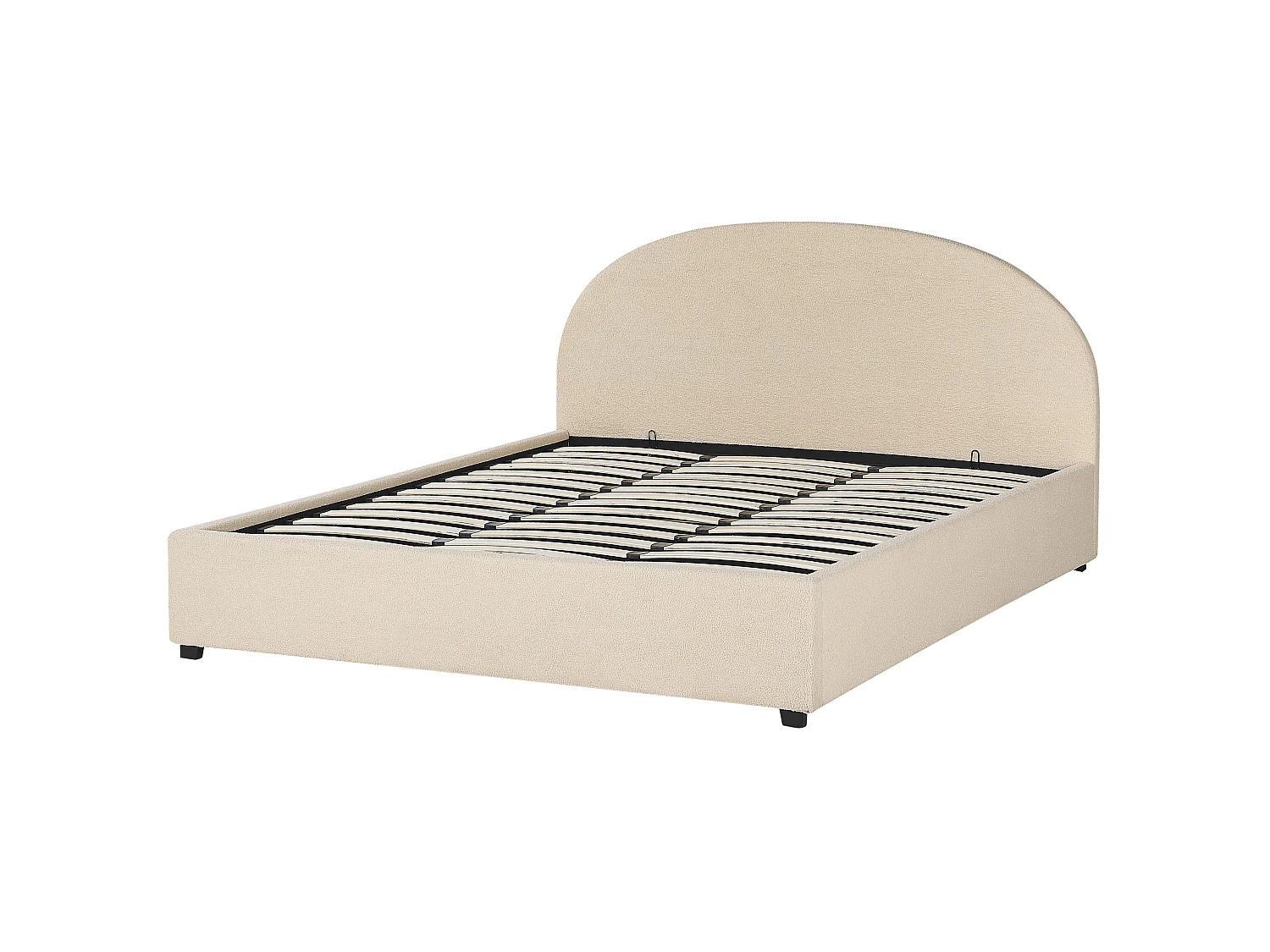 Bett mit Stauraum Bouclé VAUCLUSE 180 x 200 cm Beige