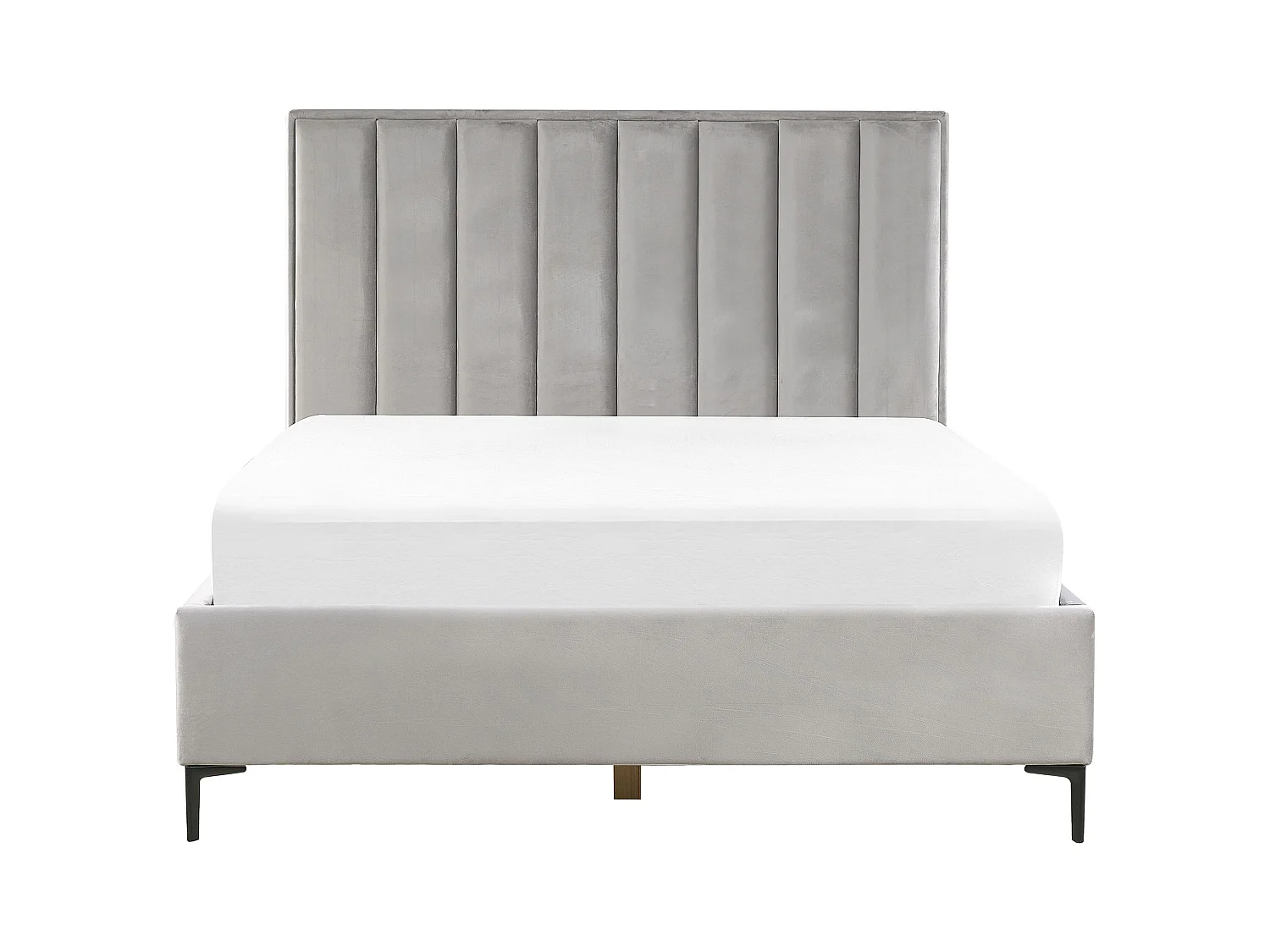 Schlafzimmer Set Bett grau mit Nachttisch Lattenrost 160x200 cm Sezanne