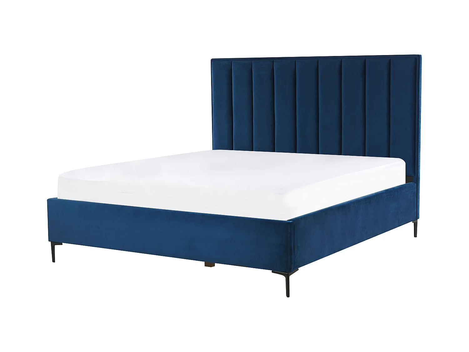 Schlafzimmer Set Bett blau mit Nachttisch Lattenrost 180x200 cm Sezanne