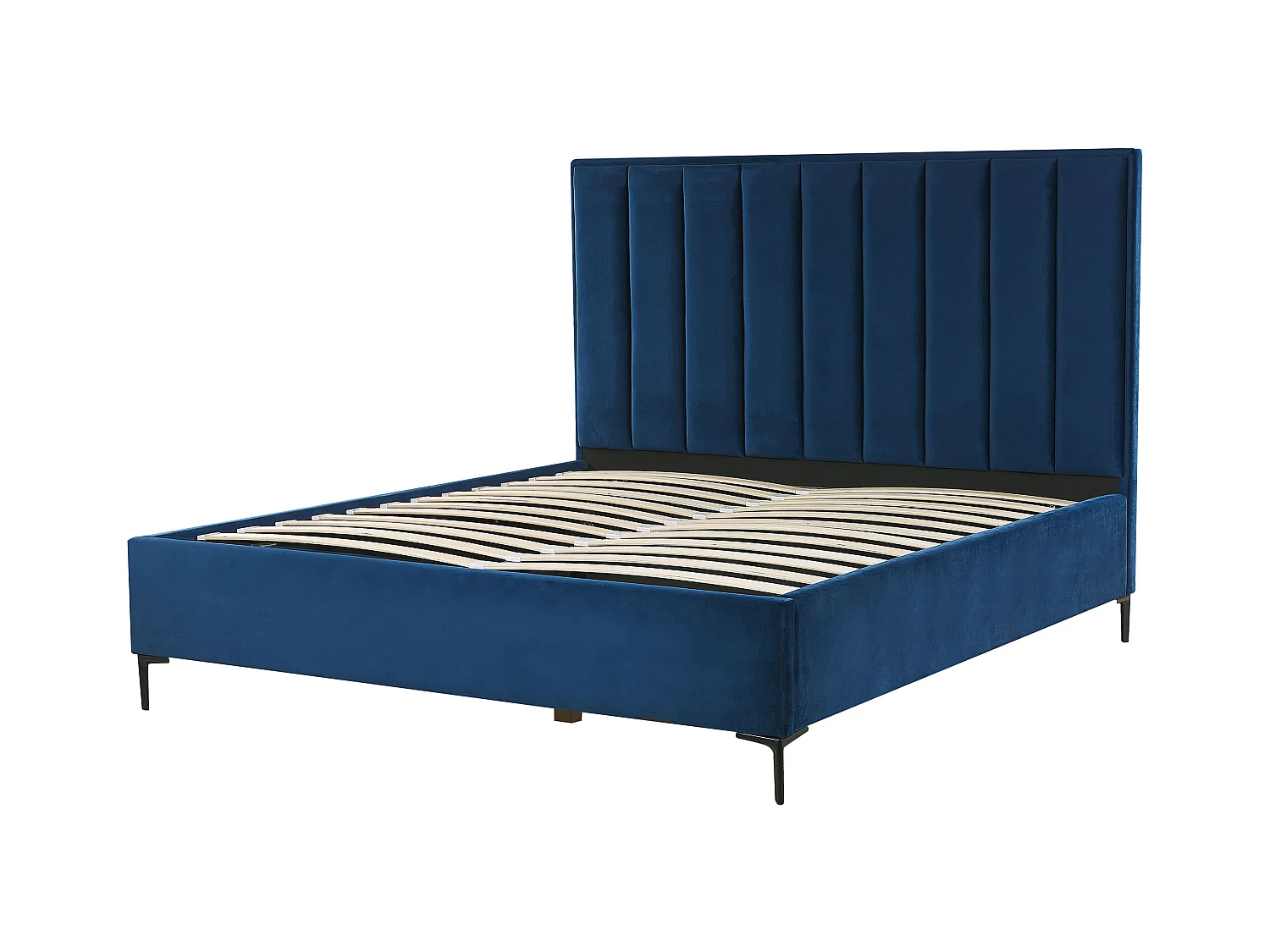 Schlafzimmer Set Bett blau mit Nachttisch Lattenrost 180x200 cm Sezanne