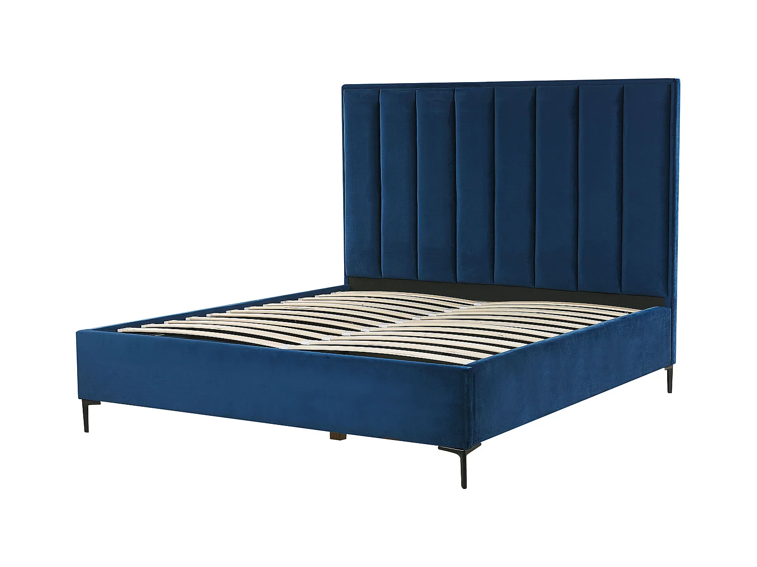 Set da camera da letto Velluto SEZANNE 160 x 200 cm Blu marino