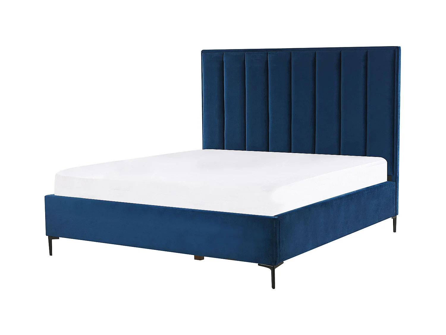 Schlafzimmer Set Bett blau mit Nachttisch Lattenrost 160x200 cm Sezanne