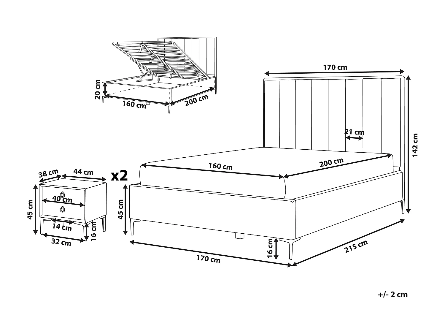 Ensemble de chambre Velours SEZANNE 160 x 200 cm Bleu marine
