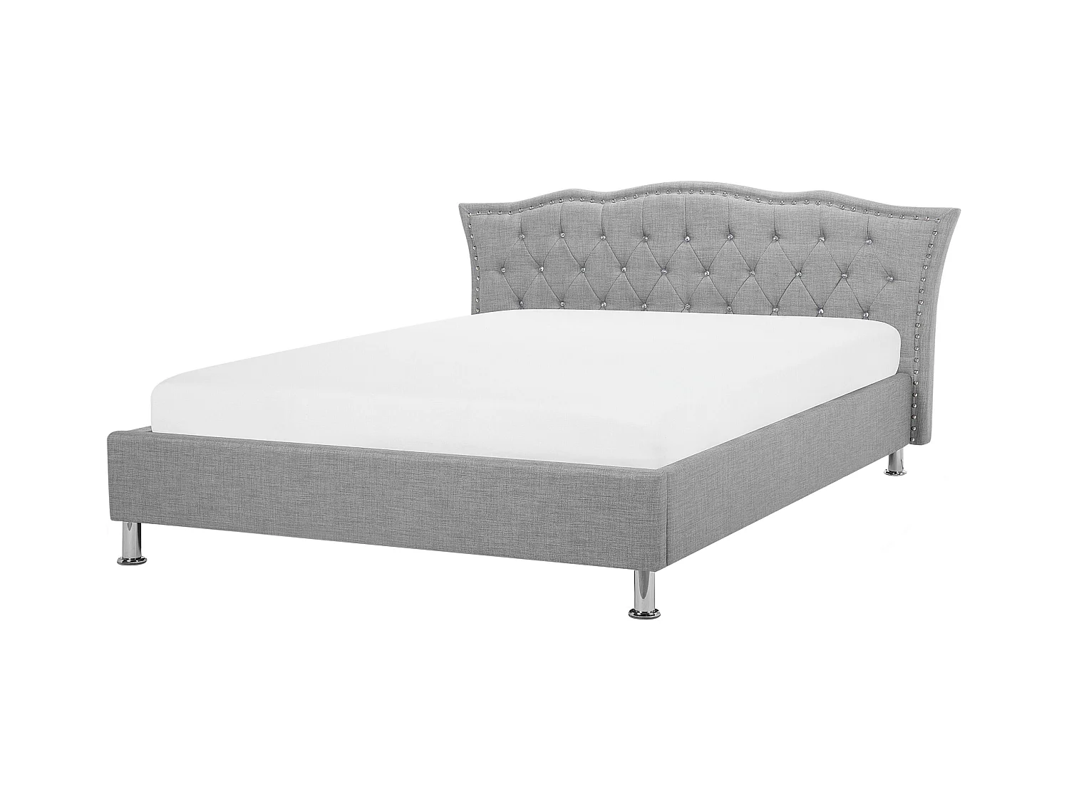 Bed Stof METZ 140 x 200 cm Lichtgrijs