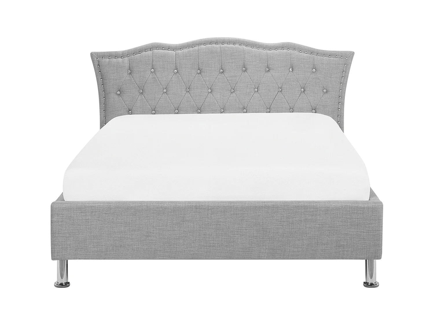 Bed Stof METZ 140 x 200 cm Lichtgrijs