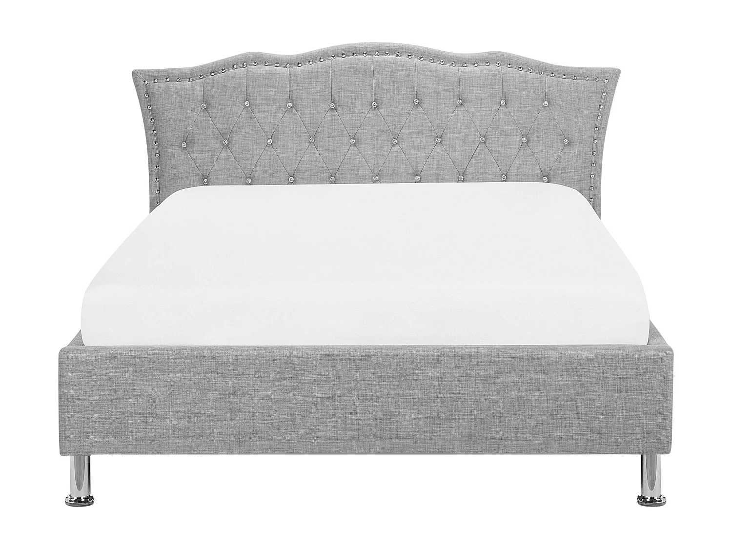 Bed Stof METZ 140 x 200 cm Lichtgrijs