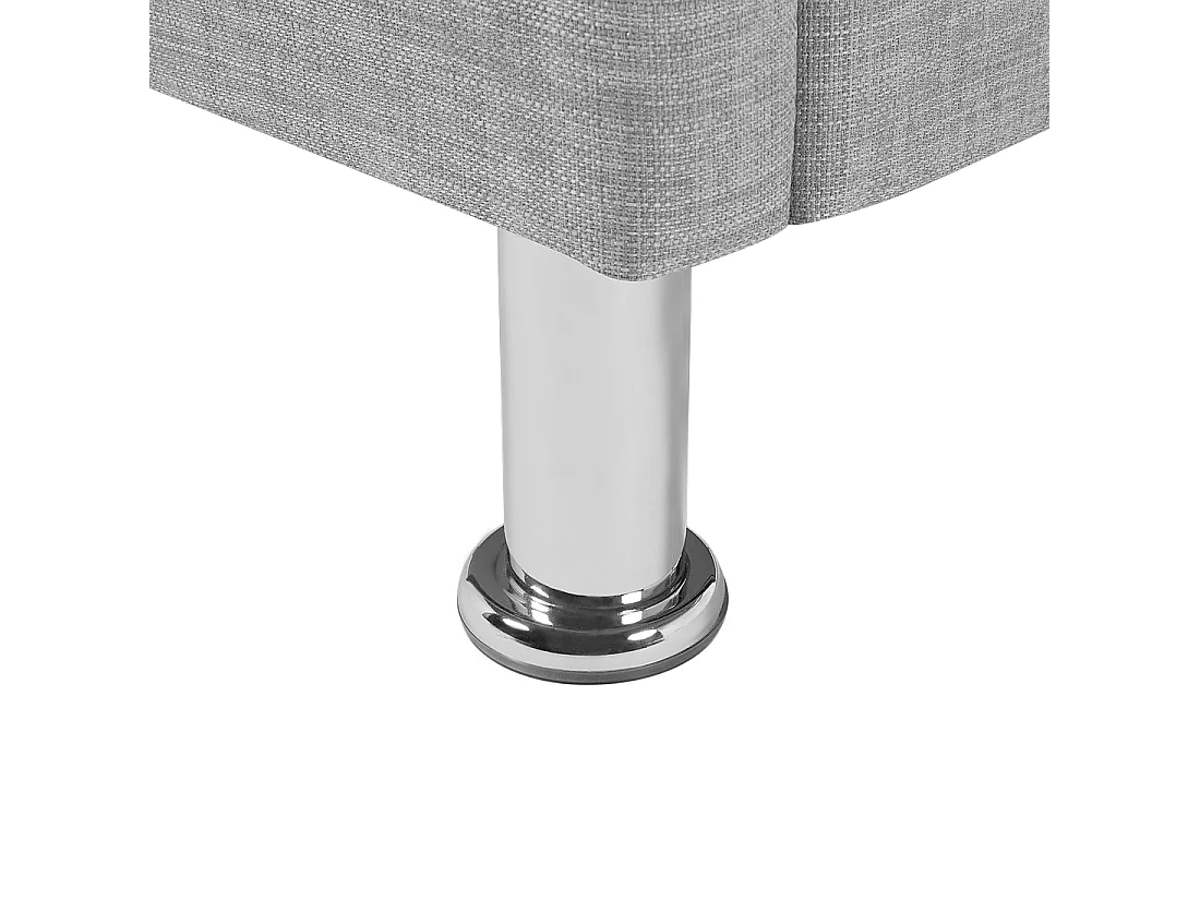 Bed Stof METZ 140 x 200 cm Lichtgrijs