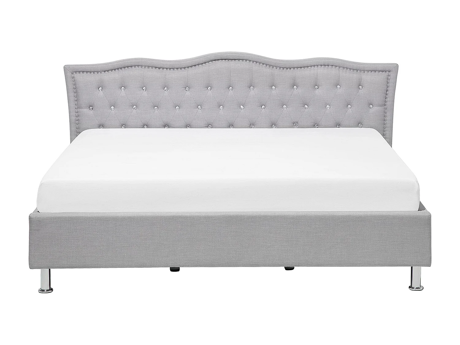 Bed Stof METZ 180 x 200 cm Lichtgrijs