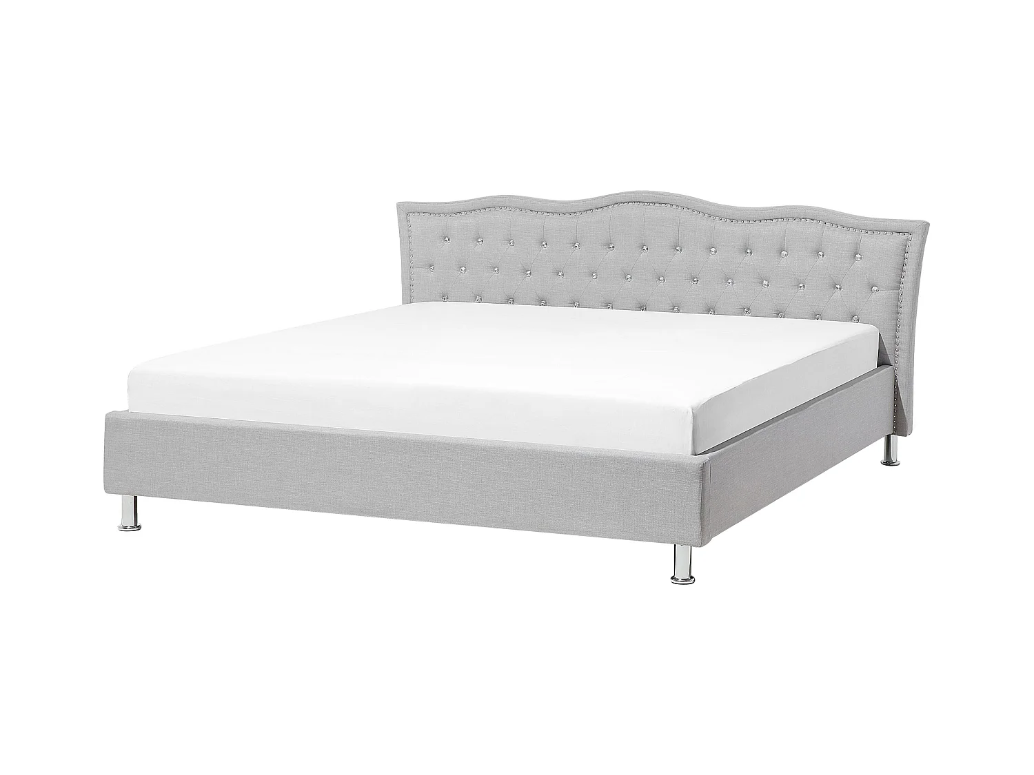 Bed Stof METZ 180 x 200 cm Lichtgrijs