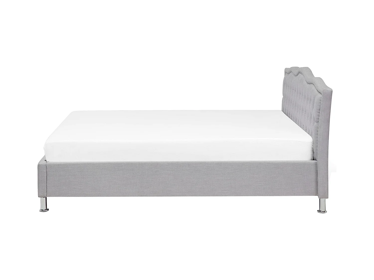 Bed Stof METZ 180 x 200 cm Lichtgrijs