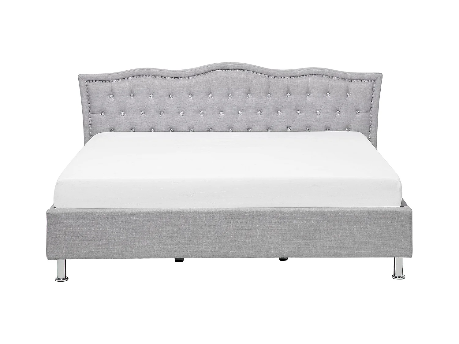 Bed Stof METZ 180 x 200 cm Lichtgrijs