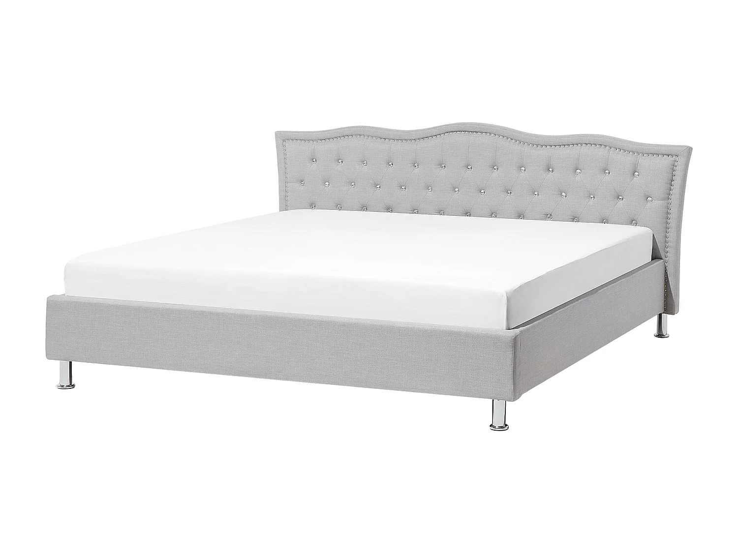 Bed Stof METZ 180 x 200 cm Lichtgrijs