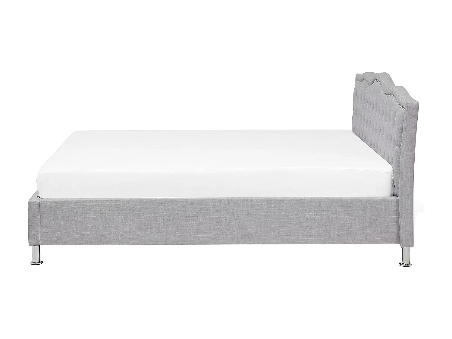 Bed Stof METZ 180 x 200 cm Lichtgrijs