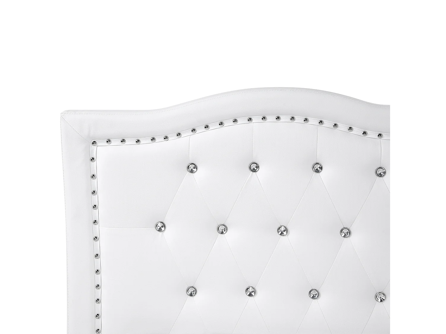 Cama baú Pele sintética METZ 160 x 200 cm Branco