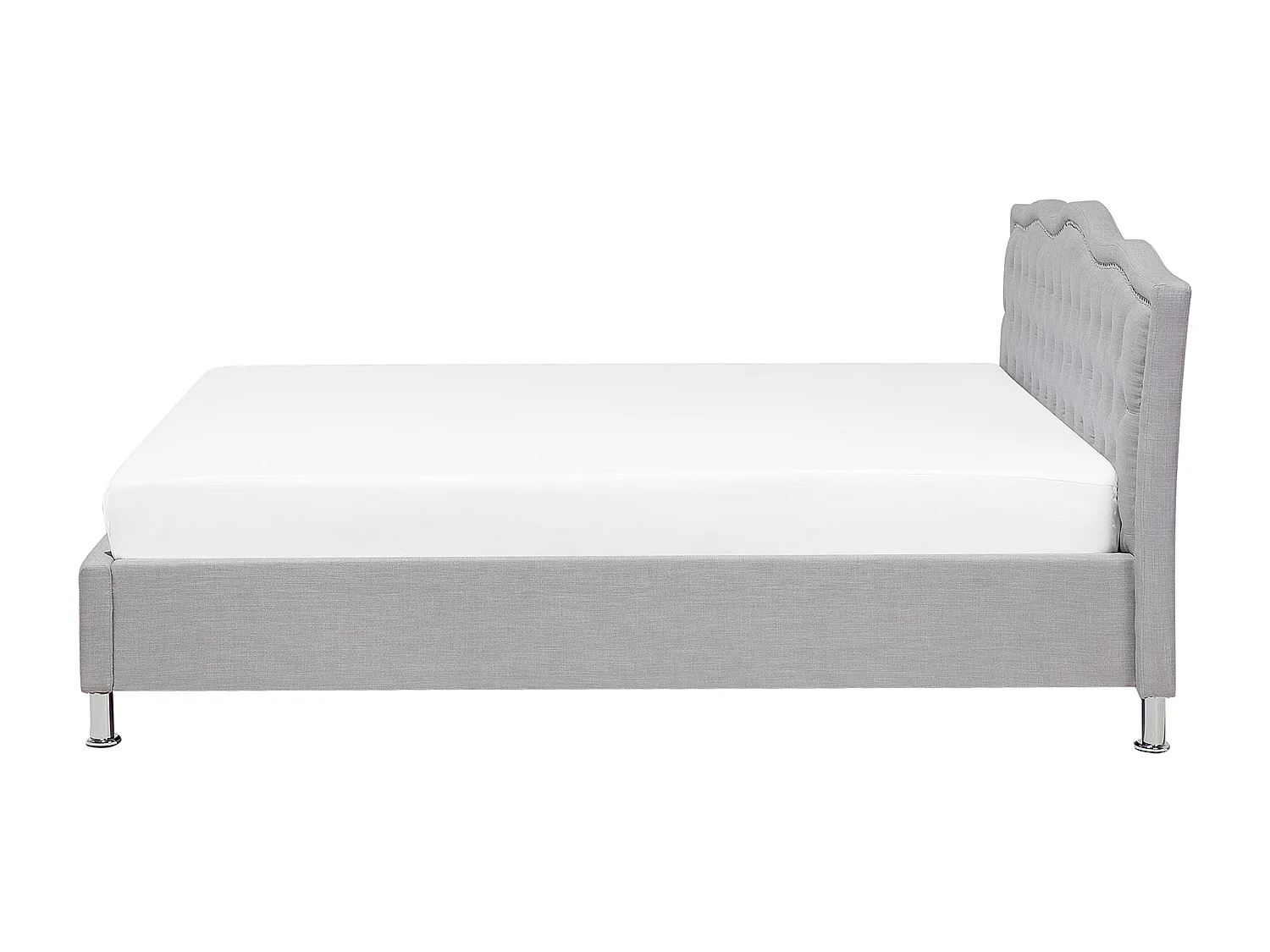 Lit ottoman Tissu METZ 180 x 200 cm Gris clair