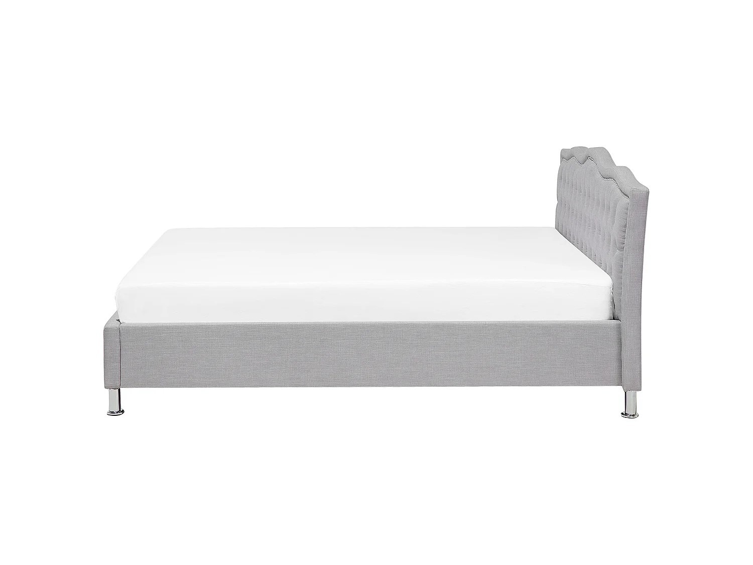 Bed met opbergruimte Stof METZ 180 x 200 cm Lichtgrijs