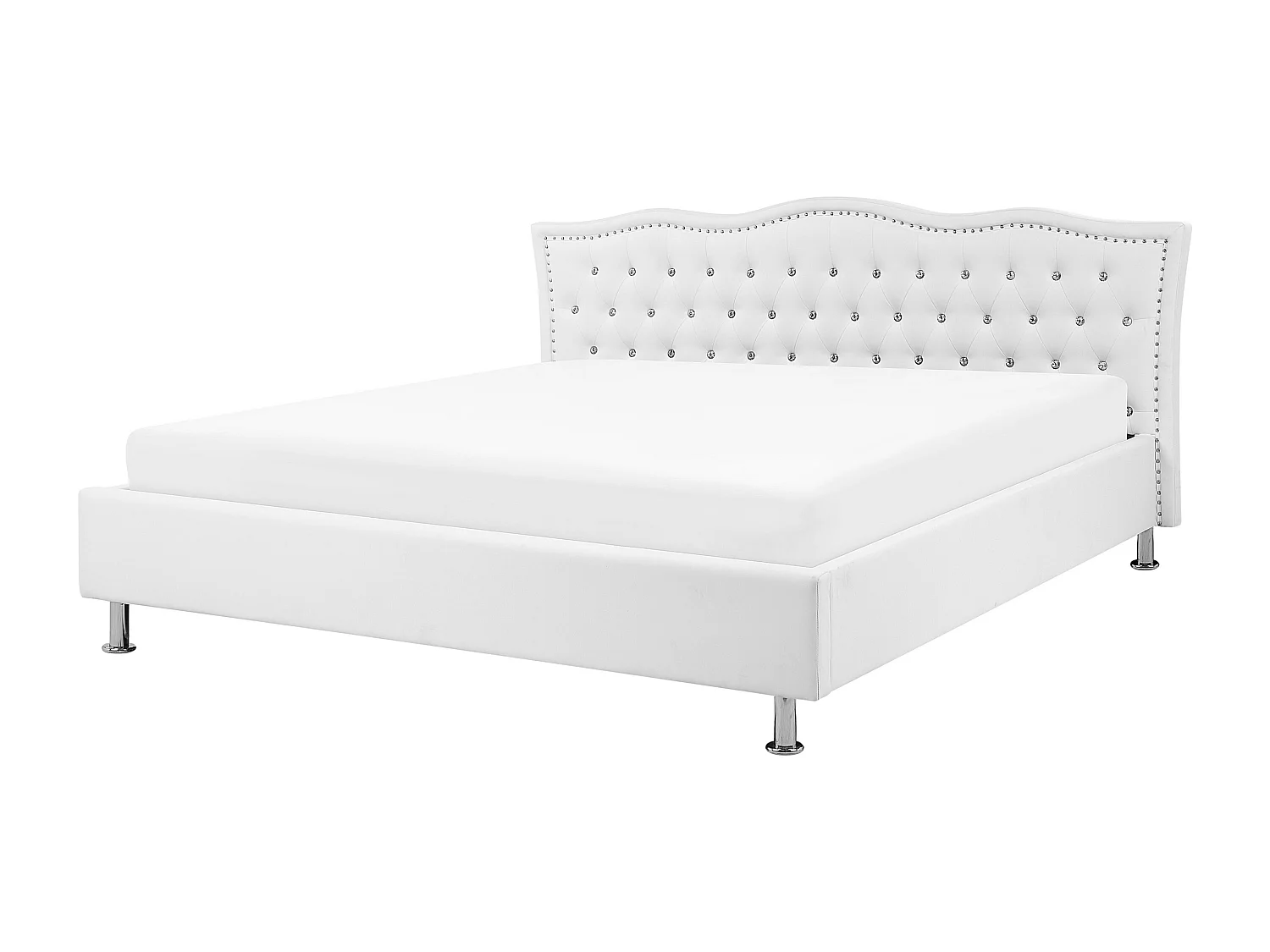 Lit ottoman Cuir PU METZ 180 x 200 cm Blanc
