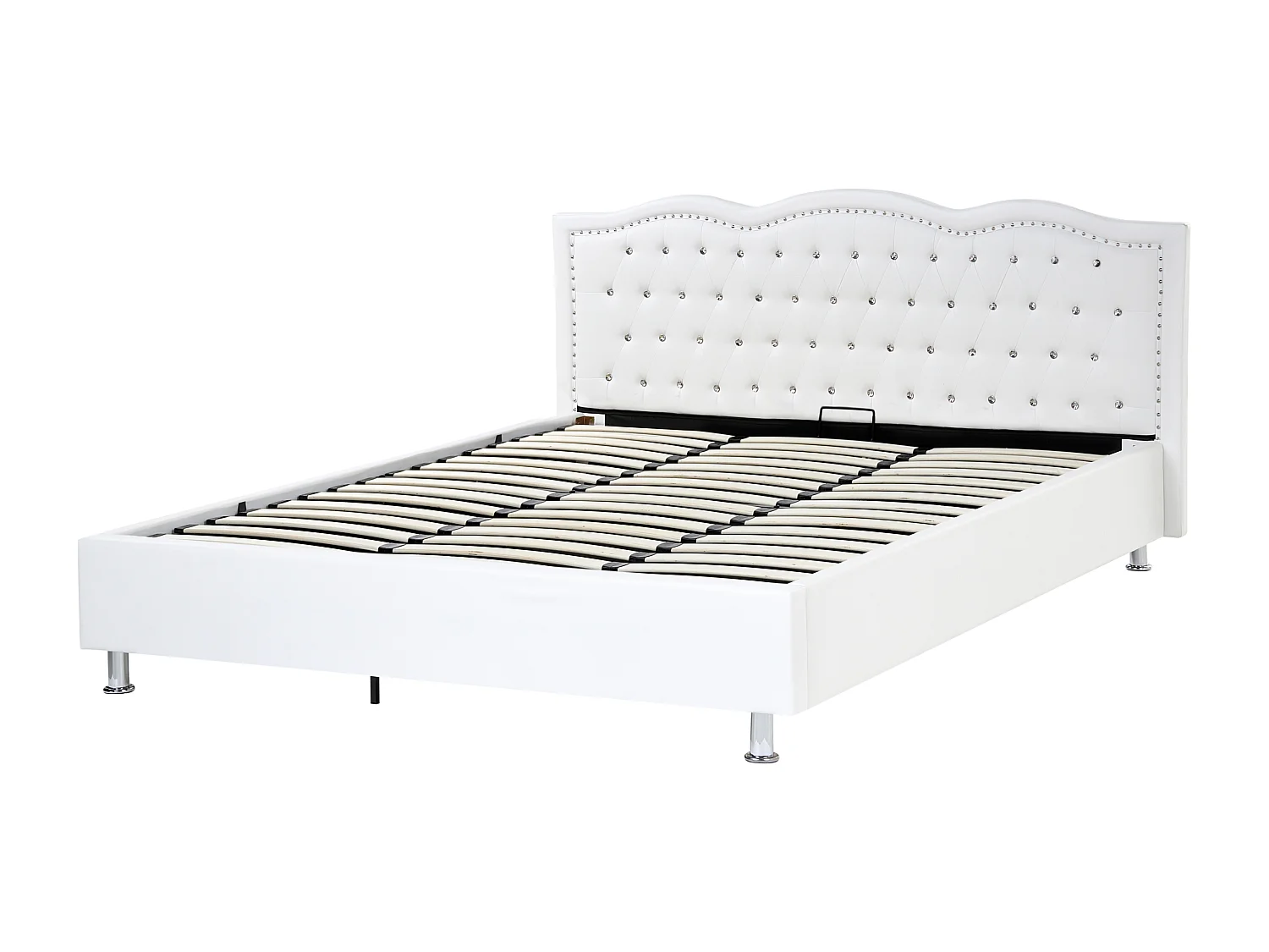 Lit ottoman Cuir PU METZ 180 x 200 cm Blanc