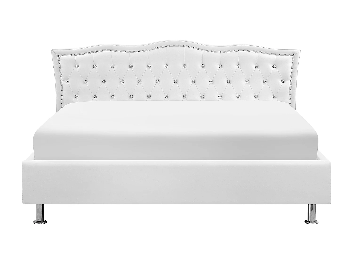 Bed met opbergruimte Kunstleer METZ 180 x 200 cm Wit